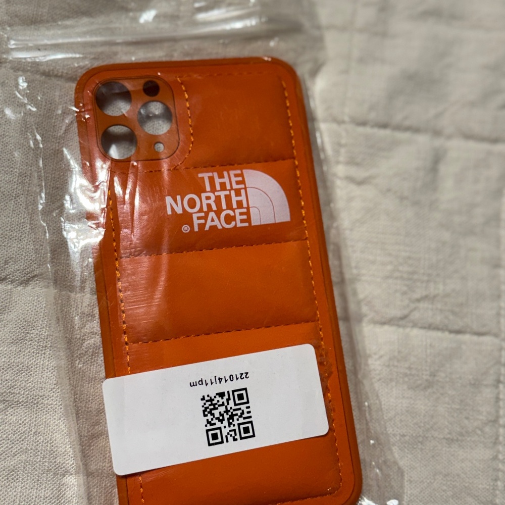 North Face Orange "puffy" phone case for iPhone 11